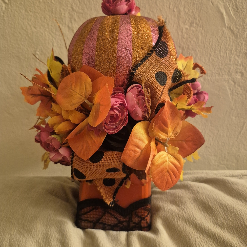 Autumn Harvest Pumpkin Floral Arrangement